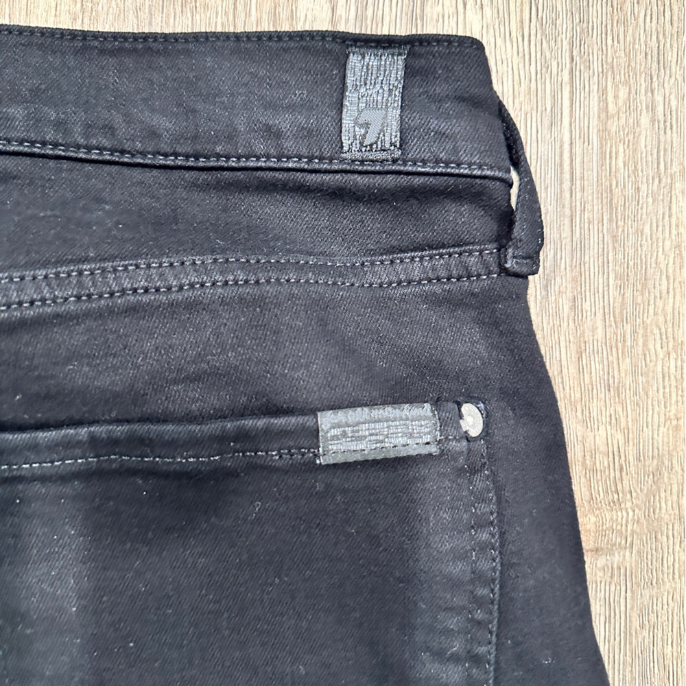 7 For All Mankind Jet Black Denim - Picture 8 of 9